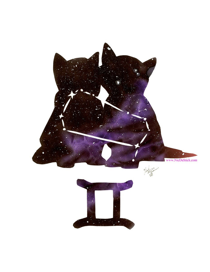 Gemini Zodicat Print