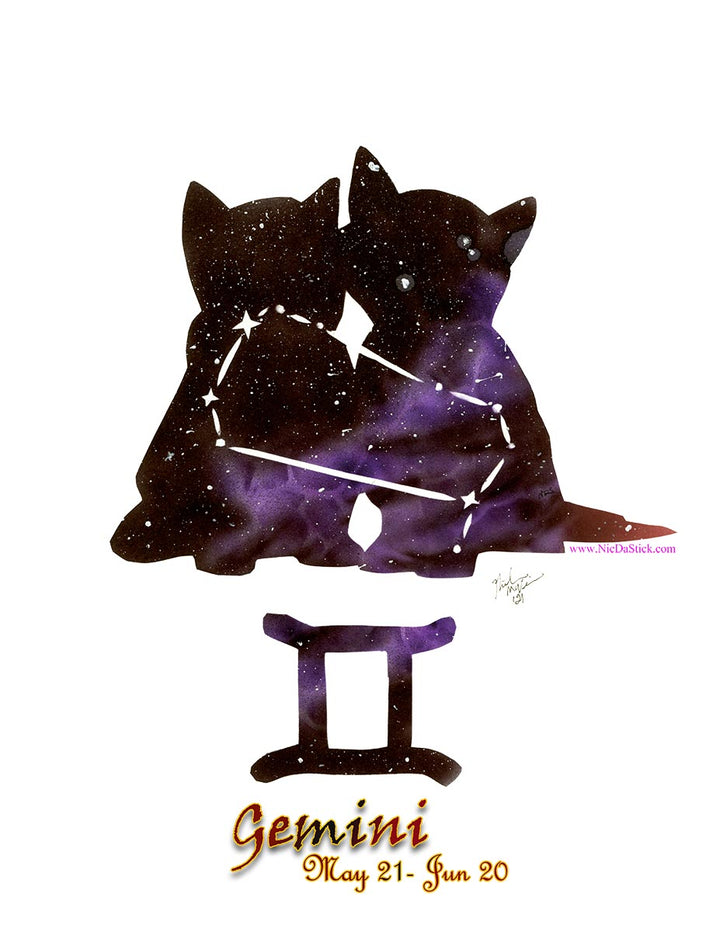 Gemini Zodicat Print