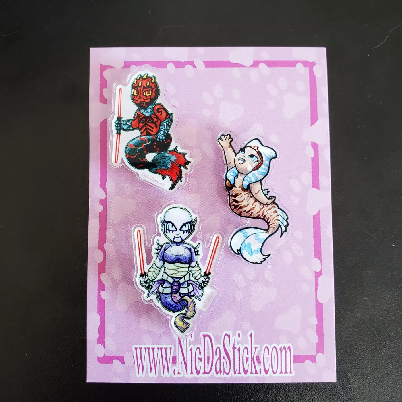 Mermaid Crossover Force Acrylic Pins