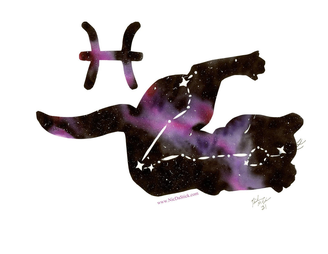 Pisces Zodicat Print
