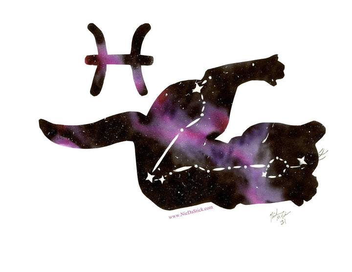 Pisces Zodicat Print