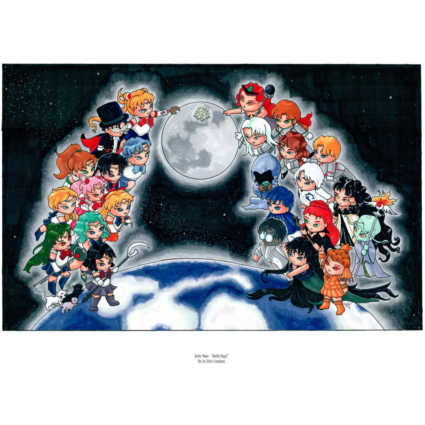 Sailor Moon - Battle Royal Art Print,Prints - Nic Da Stick Creations