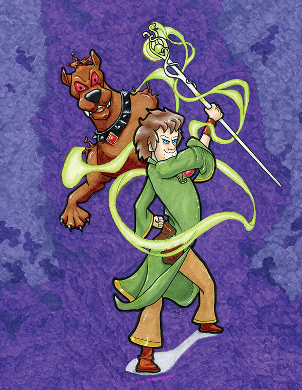 Sorcerer Shaggy w/Familiar Scooby-Doo Fan Piece