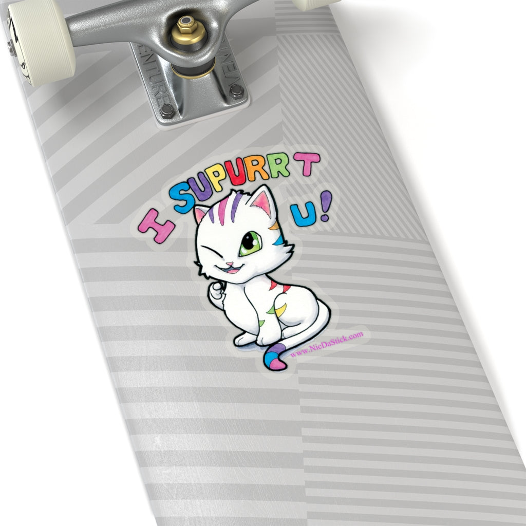 Rainbow Pride Kitty Kiss-Cut Stickers