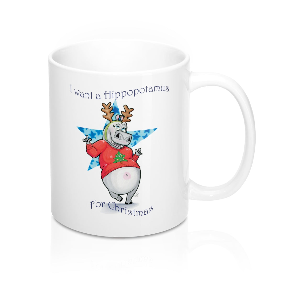 Hippo for Christmas Mug 11oz