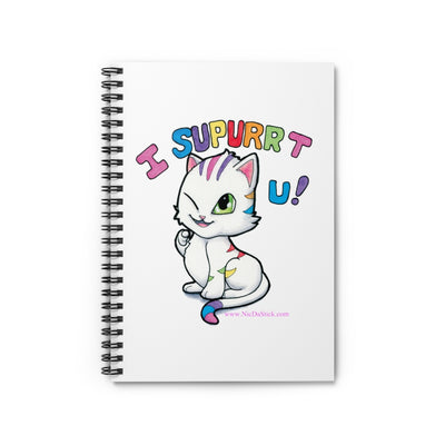 Rainbow Pride Kitty Spiral Notebook - Ruled Line