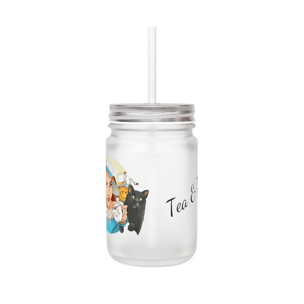 Tea & Telly w/Cats Mason Jar