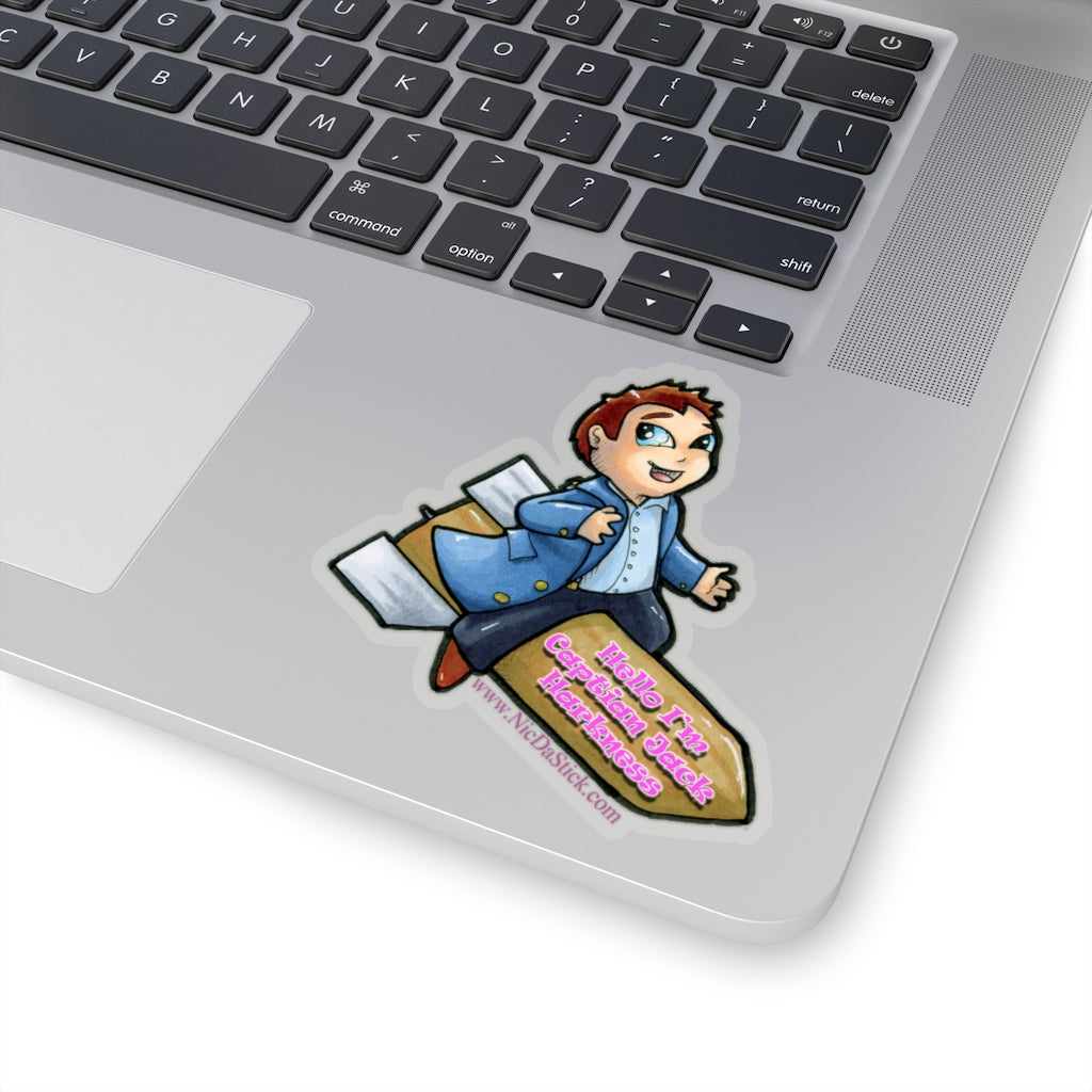 Hello Captian Jack Saying Kiss-Cut Stickers