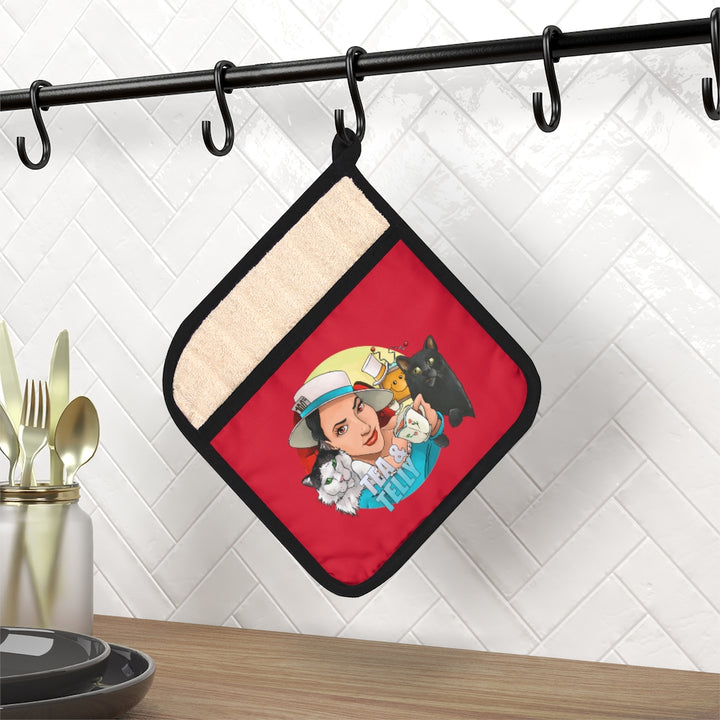 Tea & Telly w/Cats Pot Holder with Pocket