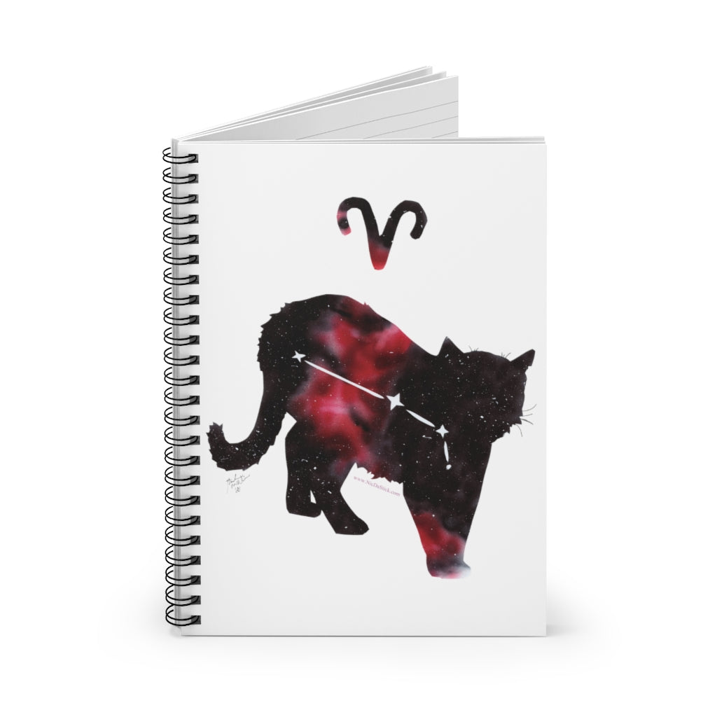 Aries Zodicat Spiral Notebook - Ruled Line