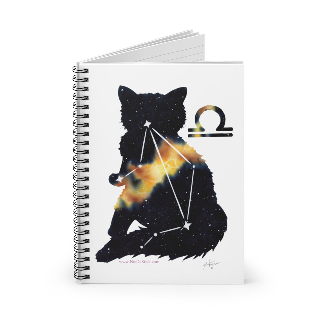 Libra Zodicat Spiral Notebook - Ruled Line