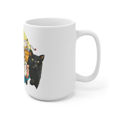 Tea & Telly with Cats Ceramic Mug 15oz