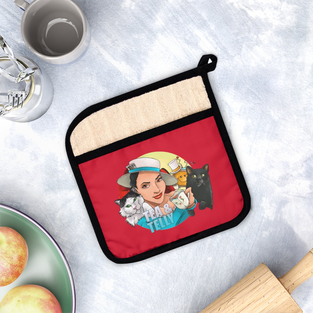 Tea & Telly w/Cats Pot Holder with Pocket