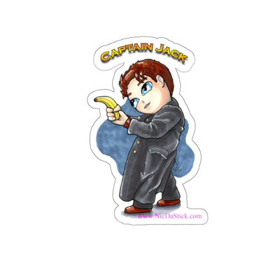 Captain Jack and His Bananan Fan Kiss-Cut Stickers