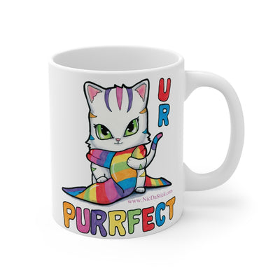 U R Purrfect Rainbow Pride Kitty Mug 11oz