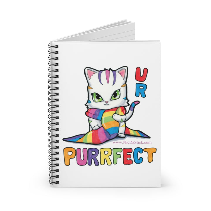 UR are Purrfect Rainbow Pride Kitty Spiral Notebook - Ruled Line