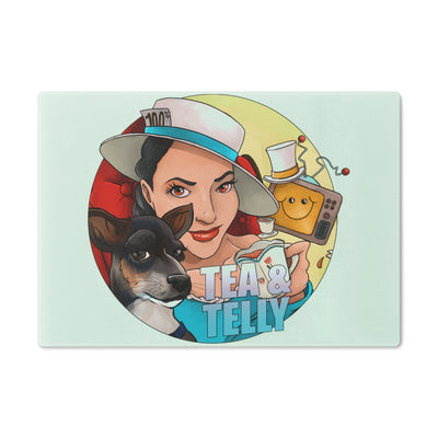 Tea & Telly w/dog Cutting Board