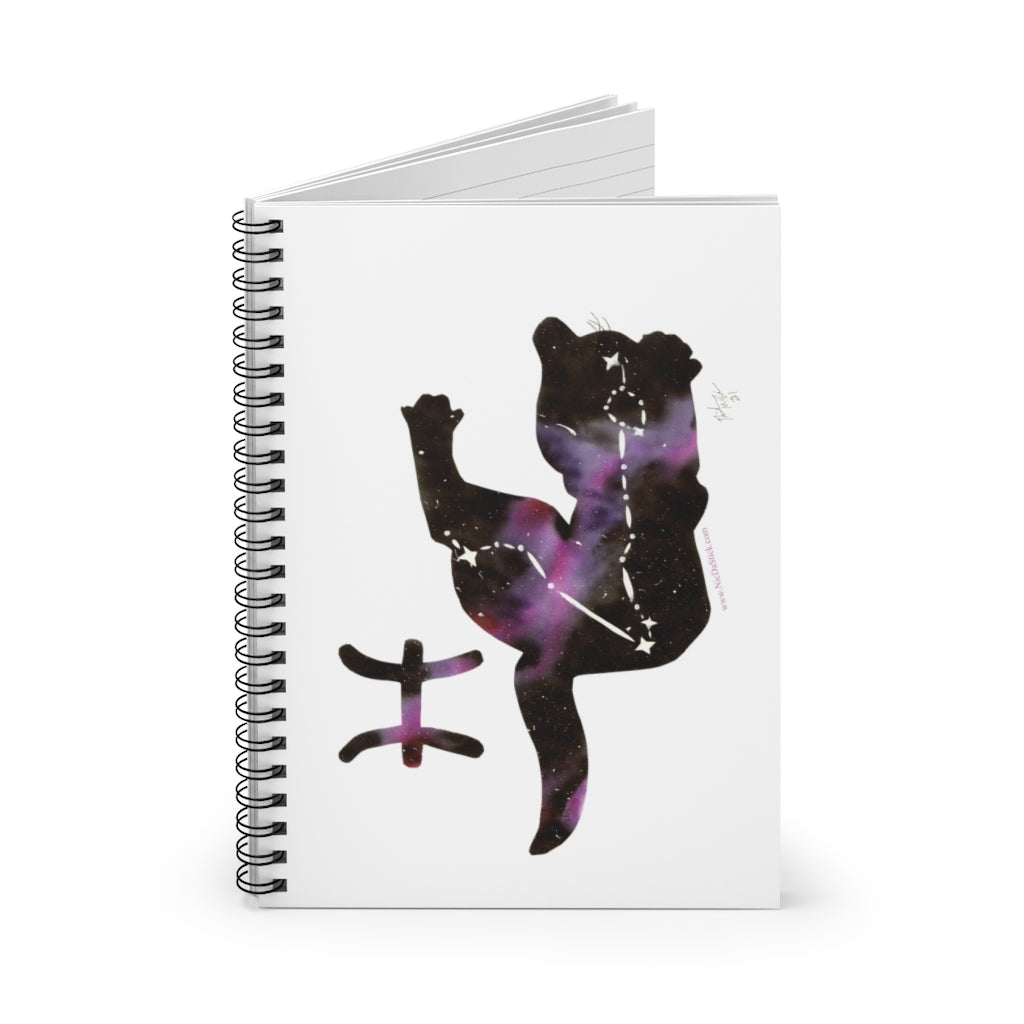 Pisces Zodicat Spiral Notebook - Ruled Line