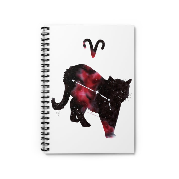 Aries Zodicat Spiral Notebook - Ruled Line