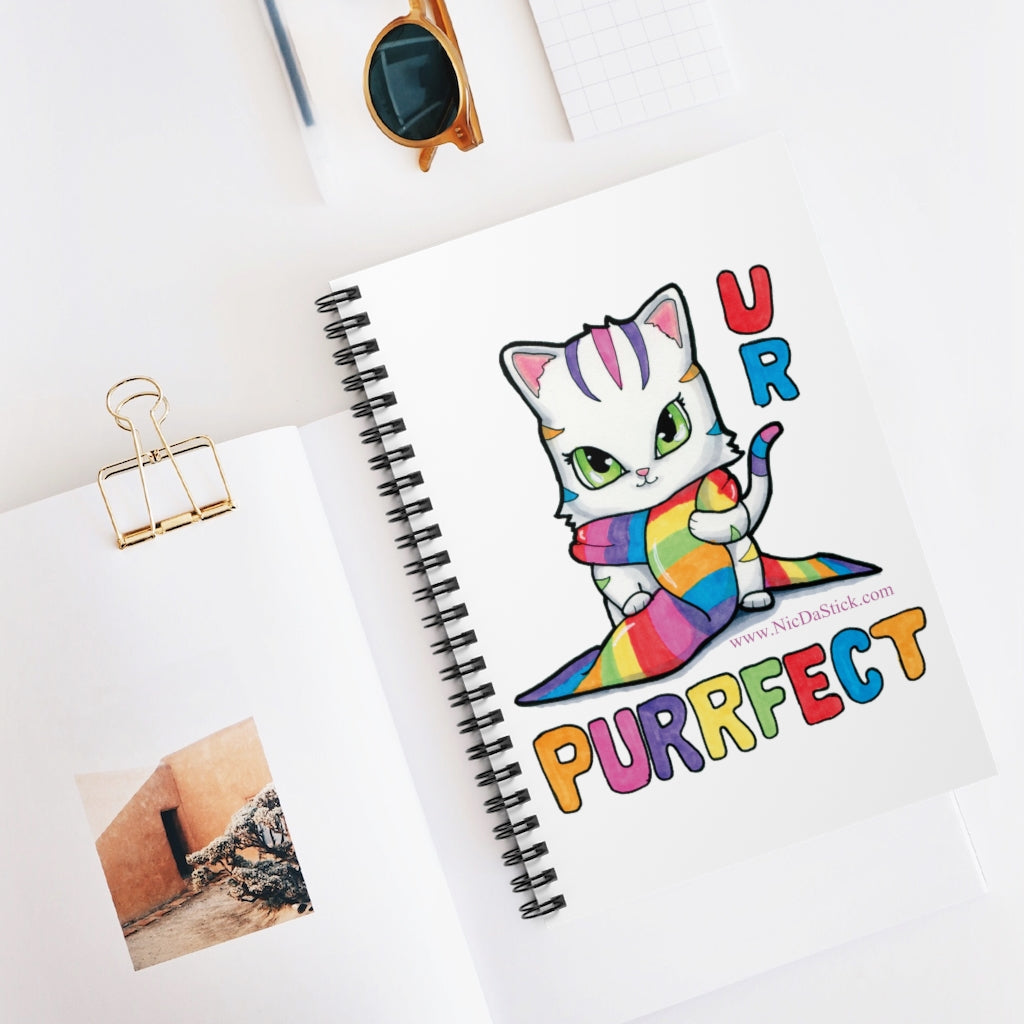 UR are Purrfect Rainbow Pride Kitty Spiral Notebook - Ruled Line
