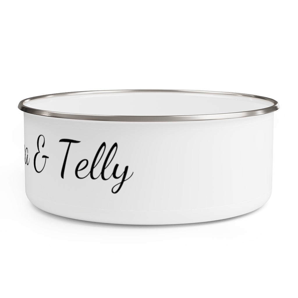 Tea & Telly w/Cats Enamel Bowl