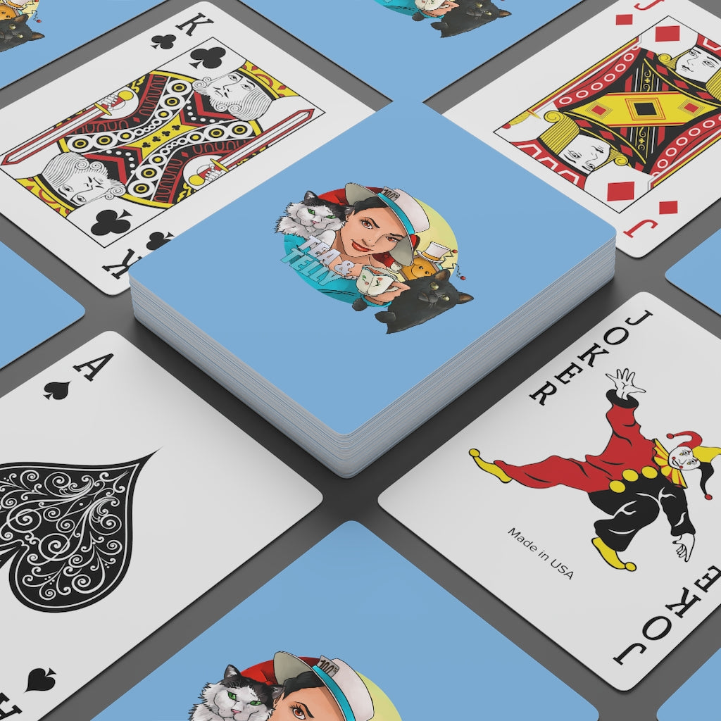 Tea & Telly with Cats Custom Poker Cards