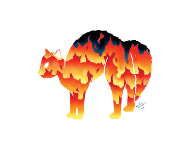 Fire Silhocat Art Print