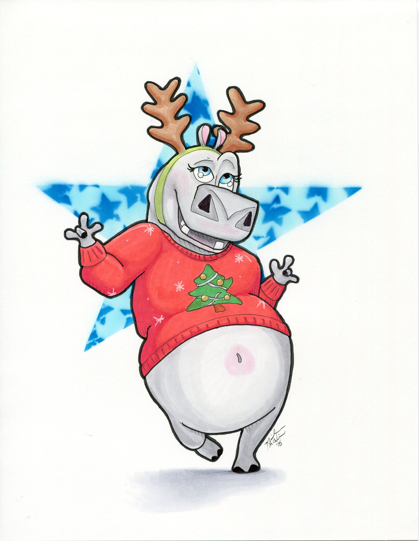 Hippo for Christmas Original
