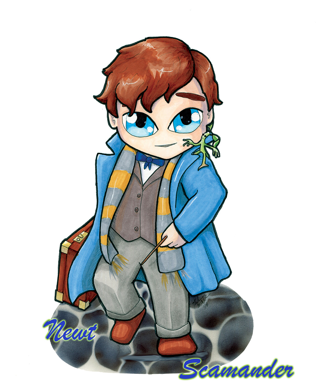 Newt Scamander Tribute Print - Fantastic Beasts And Where to Find Them